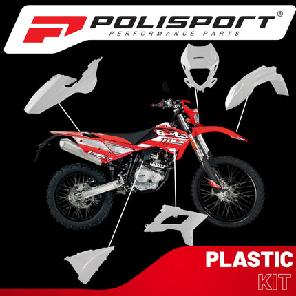 Polisport Motocross (MX) Restyling Kit for Beta RR 2T/4T (2018-2019) Dirt Bike – OEM Quality, Durable, Flexible & Perfect Fit – White