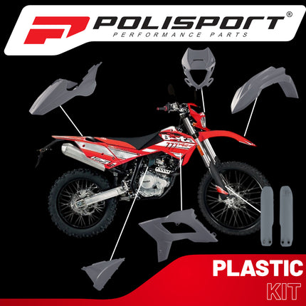 Polisport Motocross (MX) Restyling Kit for Beta RR 2T/4T (2018-19) Dirt Bike – OEM Quality, Durable, Flexible & Perfect Fit – Nardo Grey