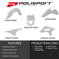 Polisport Motocross (MX) Restyling Kit for Beta RR 2T/4T (2013-17) Dirt Bike – OEM Quality, Durable, Flexible & Perfect Fit – White