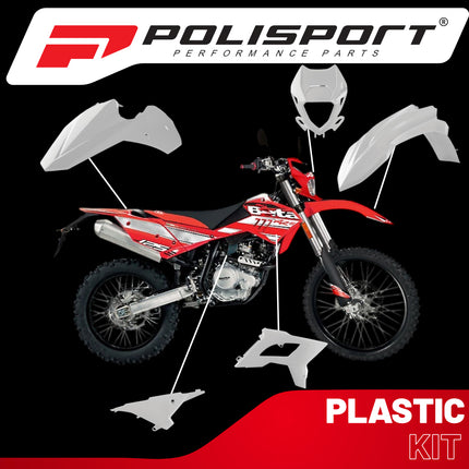 Polisport Motocross (MX) Restyling Kit for Beta RR 2T/4T (2013-17) Dirt Bike – OEM Quality, Durable, Flexible & Perfect Fit – White
