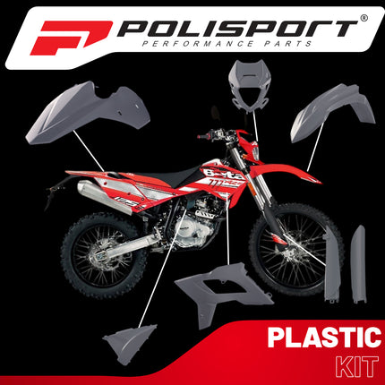 Polisport Motocross (MX) Restyling Kit for Beta RR 125AC/LC & 2T/4T (2013-17) Dirt Bike – OEM Quality, Durable, Flexible & Perfect Fit – Nardo Grey