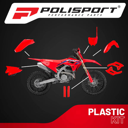 Polisport Motocross (MX) Replica Plastic Kit for Honda CRF 250RX (2022-24) Dirt Bike – OEM Quality, Durable, Flexible & Perfect Fit – Red