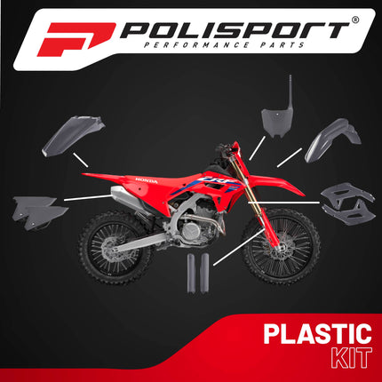 Polisport Motocross (MX) Replica Plastic Kit for Honda CRF 450RX (2021-23) Dirt Bike – OEM Quality, Durable, Flexible & Perfect Fit – Nardo Grey