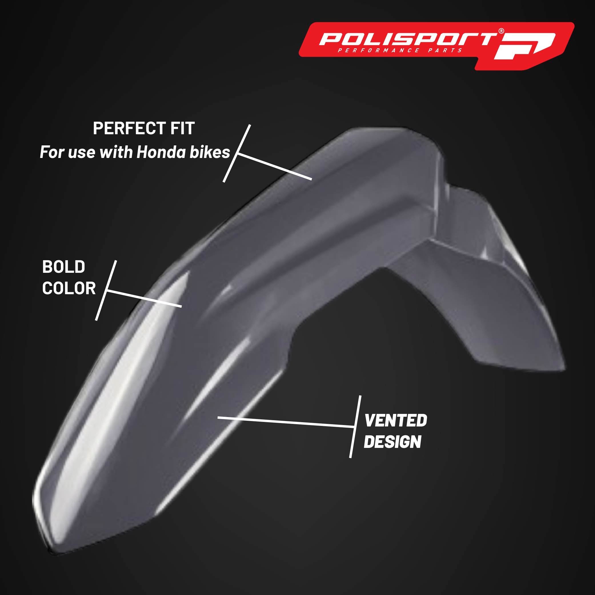 Polisport Motocross (MX) Replica Plastic Kit for Honda CRF 450RX (2021-23) Dirt Bike – OEM Quality, Durable, Flexible & Perfect Fit – Nardo Grey