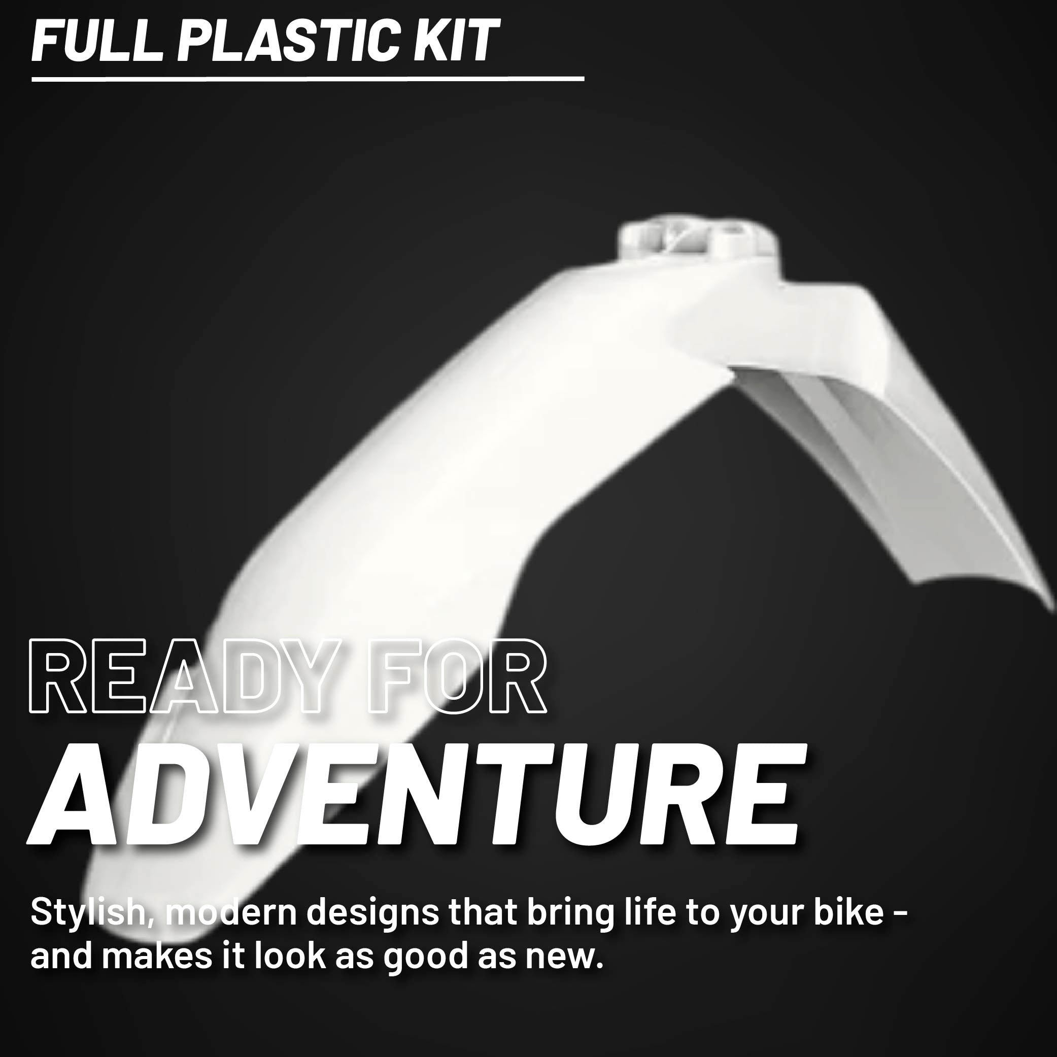 Polisport Motocross (MX) Replica Plastic Kit for Husqvarna TC & FC (2023-2024) Dirt Bike – OEM Quality, Durable, Flexible & Perfect Fit – White/Yellow/Grey