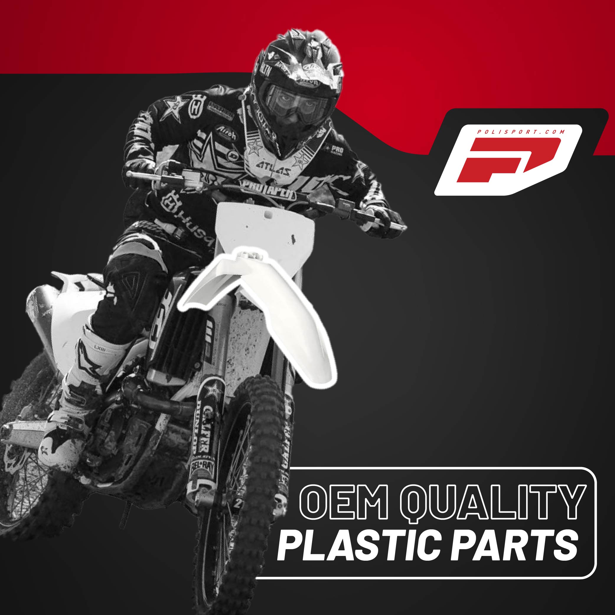 Polisport Motocross (MX) Replica Plastic Kit for Husqvarna TC & FC (2023-2024) Dirt Bike – OEM Quality, Durable, Flexible & Perfect Fit – White/Yellow/Grey