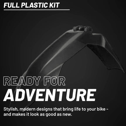Polisport Motocross (MX) Replica Plastic Kit for Husqvarna FC/FX & TC/TX (2023-2024) Dirt Bike – OEM Quality, Durable, Flexible & Perfect Fit – Black