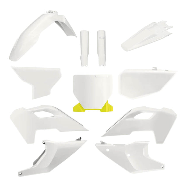 Polisport Motocross (MX) Replica Plastic Kit for Husqvarna FC/FX & TC/TX (2022-2024) Dirt Bike – OEM Quality, Durable, Flexible & Perfect Fit – White/Yellow
