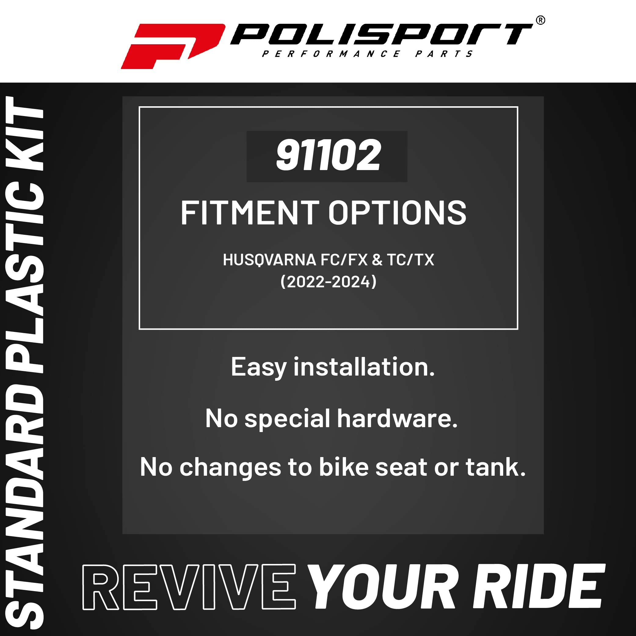 Polisport Motocross (MX) Replica Plastic Kit for Husqvarna FC/FX & TC/TX (2022-2024) Dirt Bike – OEM Quality, Durable, Flexible & Perfect Fit – White/Yellow