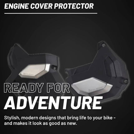 Polisport Clutch and Altenator Cover Protector Kit (Black) - Compatible with Kawasaki Z650 & Ninja 500 (17-21)
