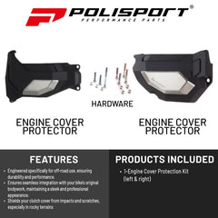 Polisport Clutch and Altenator Cover Protector Kit (Black) - Compatible with Yamaha Tenere 700(2019-2023)