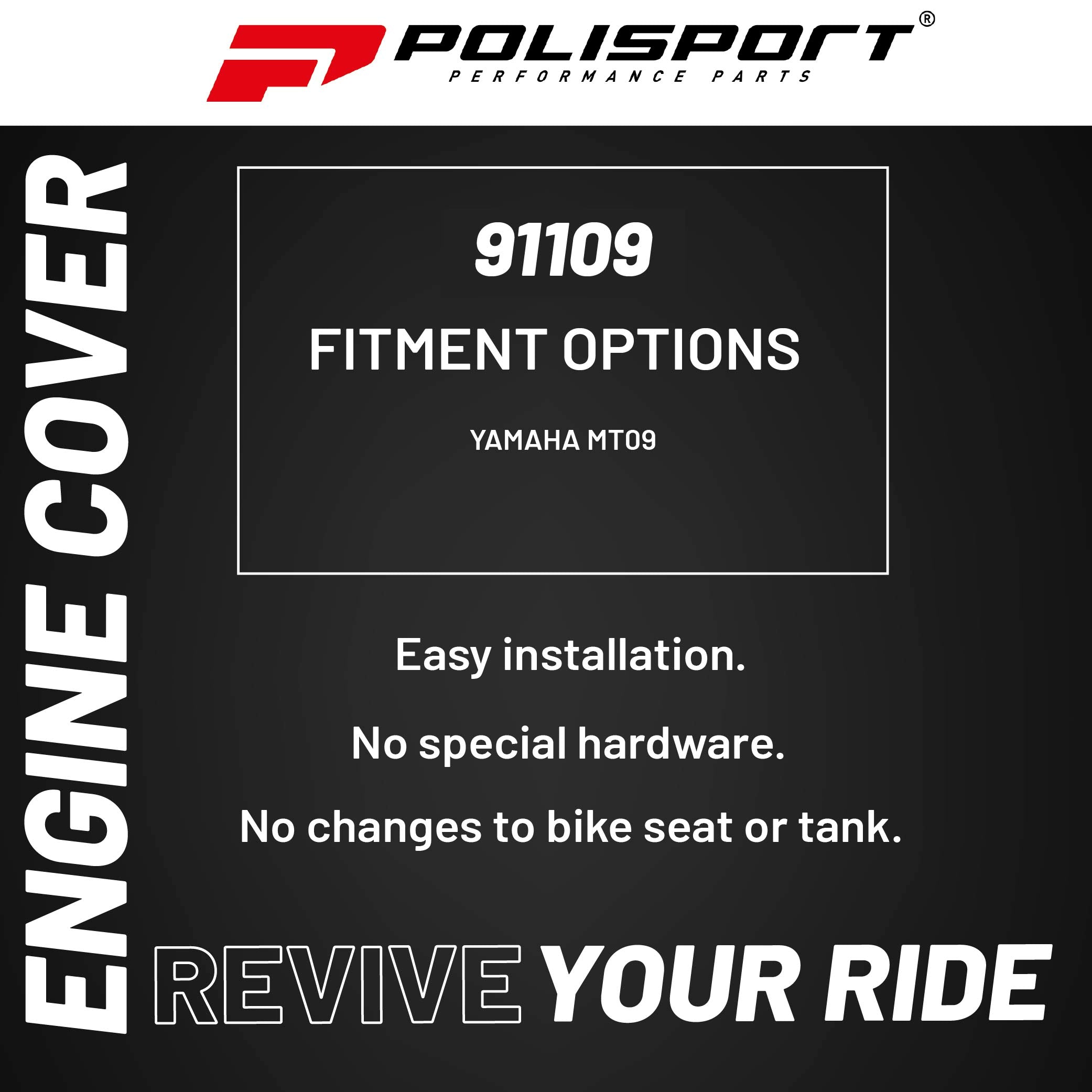 Polisport Clutch and Altenator Cover Protector Kit (Black) - Compatible with Yamaha Tenere 700(2019-2023)