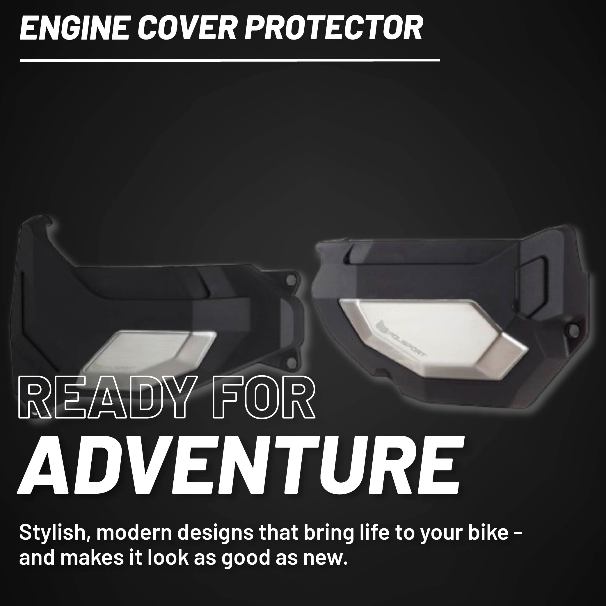 Polisport Clutch and Altenator Cover Protector Kit (Black) - Compatible with Yamaha Tenere 700(2019-2023)