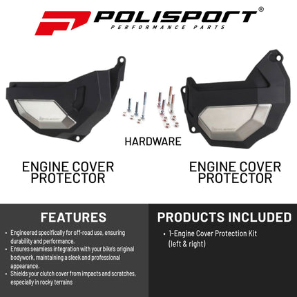 Polisport Clutch and Altenator Cover Protector Kit (Black) - Compatible with Honda CRF 1100 L Africa Twin (2020-2023)