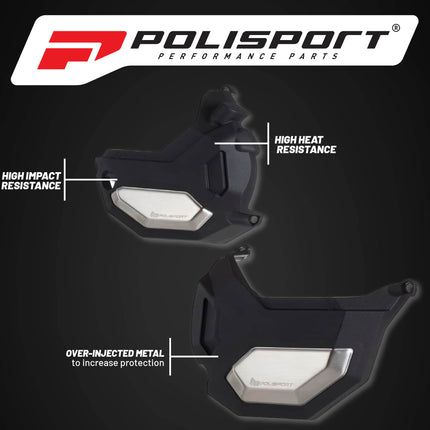 Polisport Clutch and Altenator Cover Protector Kit (Black) - Compatible with Honda NC750x/XD (2018-2020)