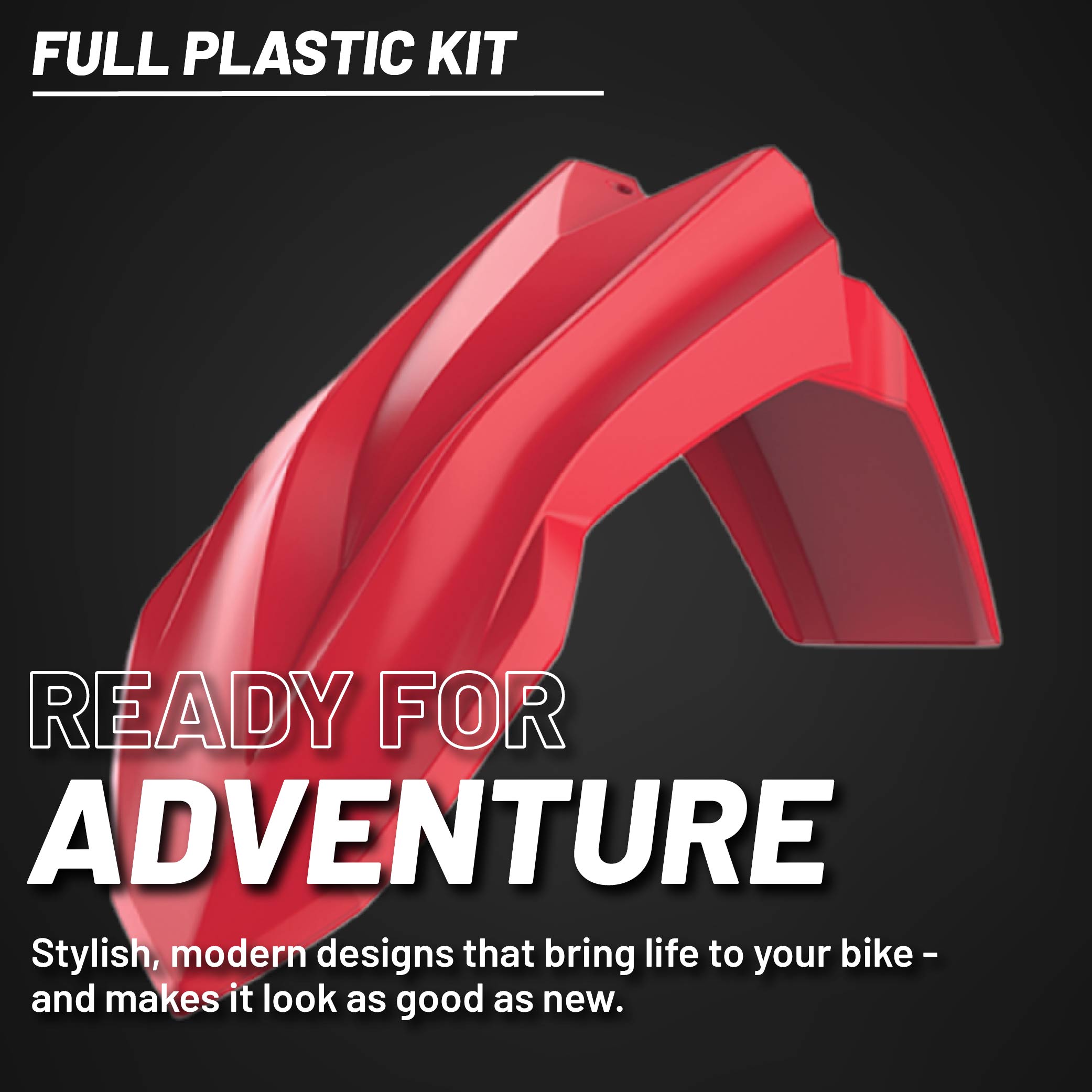 Polisport Motocross (MX) Replica Plastic Kit for BETA RR 2T & 4T (2020-2022) Dirt Bike – OEM Quality, Durable, Flexible & Perfect Fit – Red