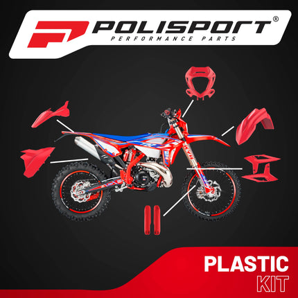 Polisport Motocross (MX) Replica Plastic Kit for BETA RR 2T & 4T (2020-2022) Dirt Bike – OEM Quality, Durable, Flexible & Perfect Fit – Red