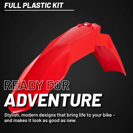Polisport Motocross (MX) Replica Plastic Kit for GasGas EX/EX-F (2022-23) Dirt Bike – OEM Quality, Durable, Flexible & Perfect Fit – Red/White