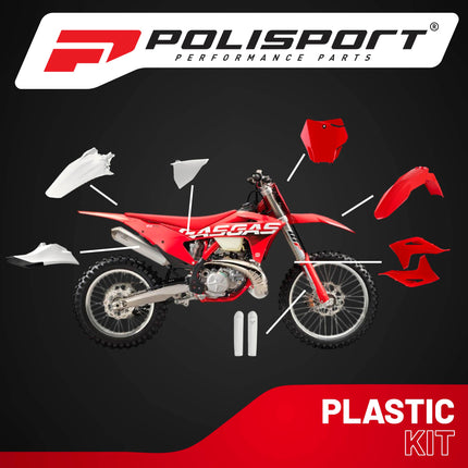 Polisport Motocross (MX) Replica Plastic Kit for GasGas EX/EX-F (2022-23) Dirt Bike – OEM Quality, Durable, Flexible & Perfect Fit – Red/White