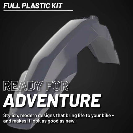 Polisport Motocross (MX) Replica Plastic Kit for Husqvarna TC/FC (2019-22) Dirt Bike – OEM Quality, Durable, Flexible & Perfect Fit – Nardo Grey