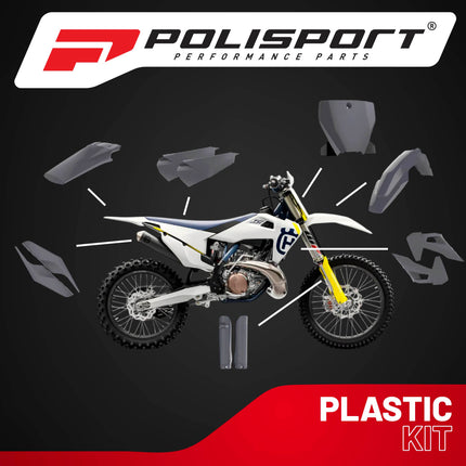 Polisport Motocross (MX) Replica Plastic Kit for Husqvarna TC/FC (2019-22) Dirt Bike – OEM Quality, Durable, Flexible & Perfect Fit – Nardo Grey