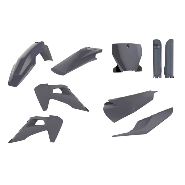 Polisport Motocross (MX) Replica Plastic Kit for Husqvarna TE & FE (2020–2023) Dirt Bike – OEM Quality, Durable, Flexible & Perfect Fit – Nardo Grey