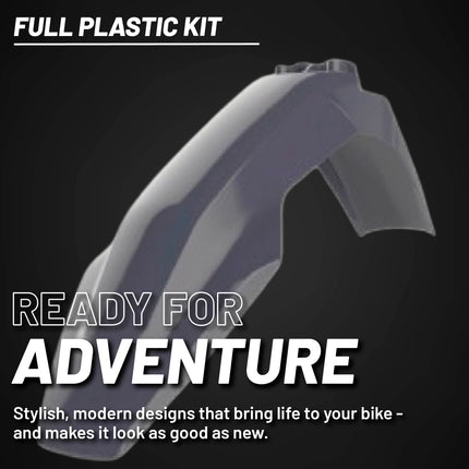 Polisport Motocross (MX) Replica Plastic Kit for Husqvarna TE & FE (2020–2023) Dirt Bike – OEM Quality, Durable, Flexible & Perfect Fit – Nardo Grey