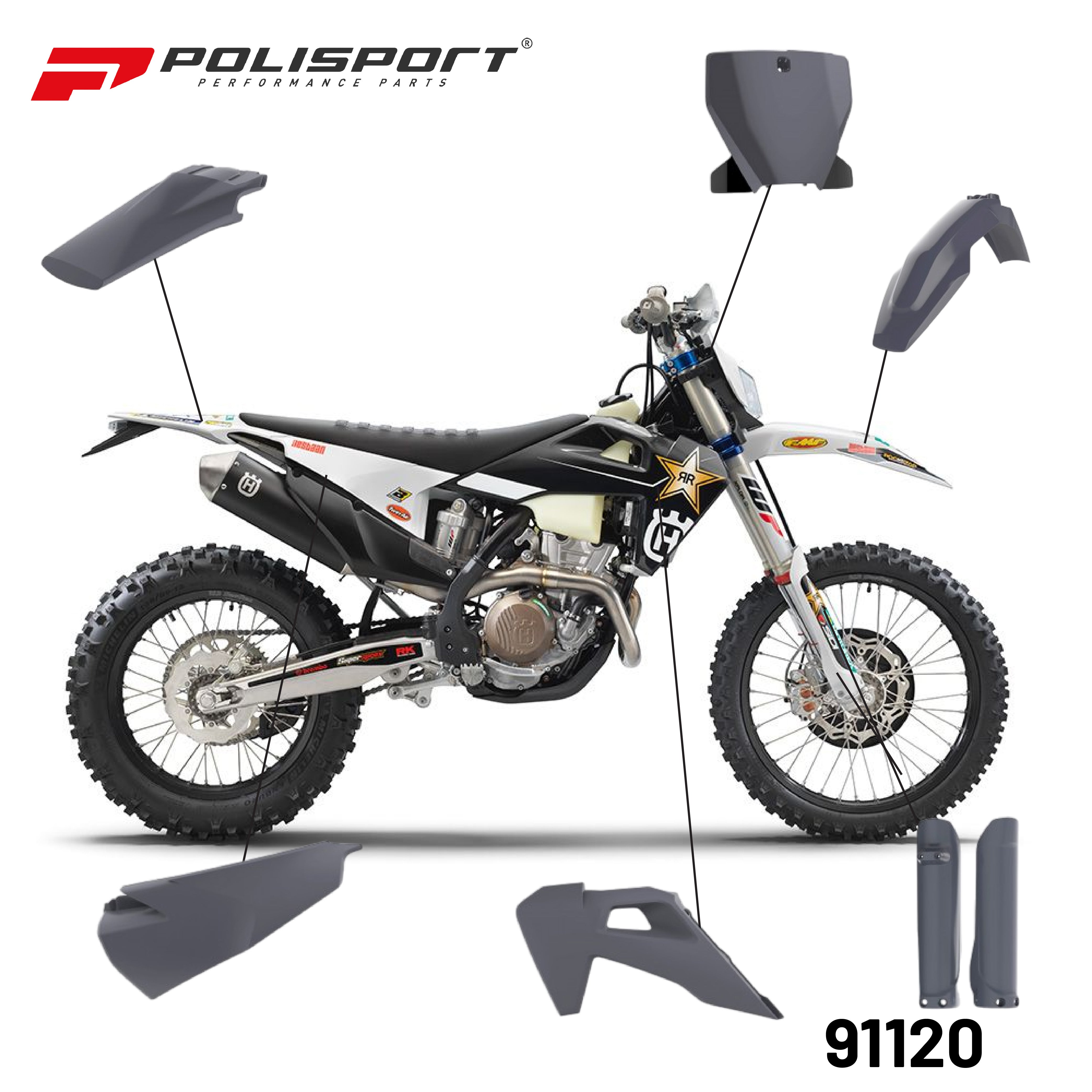 Polisport Full Replica Plastic Kit Husqvarna TE/FE (2020-23) OEM Quality