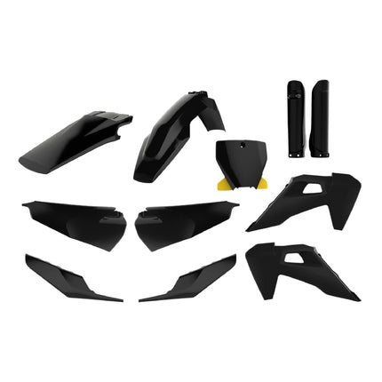 Polisport Motocross (MX) Replica Plastic Kit for Husqvarna TC & FC (2019-2022) Dirt Bike – OEM Quality, Durable, Flexible & Perfect Fit – Black