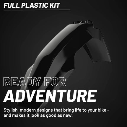 Polisport Motocross (MX) Replica Plastic Kit for Husqvarna TC & FC (2019-2022) Dirt Bike – OEM Quality, Durable, Flexible & Perfect Fit – Black