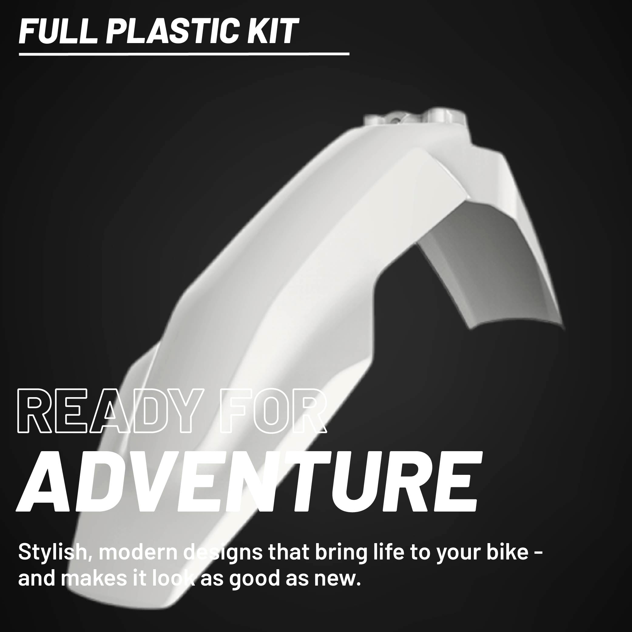 Polisport Motocross (MX) Replica Plastic Kit for Husqvarna TE & FE (2020-2023) Dirt Bike – OEM Quality, Durable, Flexible & Perfect Fit – White/Yellow