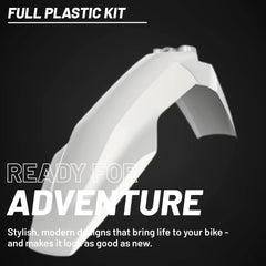 Polisport Motocross (MX) Replica Plastic Kit for Husqvarna TE & FE (2020-2023) Dirt Bike – OEM Quality, Durable, Flexible & Perfect Fit – White/Yellow