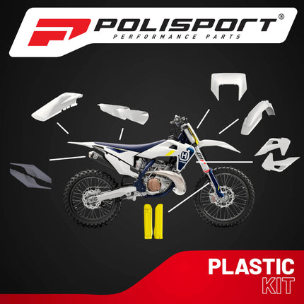 Polisport Motocross (MX) Replica Plastic Kit for Husqvarna TE & FE (2020-2023) Dirt Bike – OEM Quality, Durable, Flexible & Perfect Fit – OEM Color