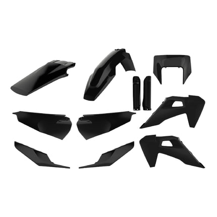 Polisport Motocross (MX) Replica Plastic Kit for Husqvarna TE & FE (2020-2023) Dirt Bike – OEM Quality, Durable, Flexible & Perfect Fit – Black