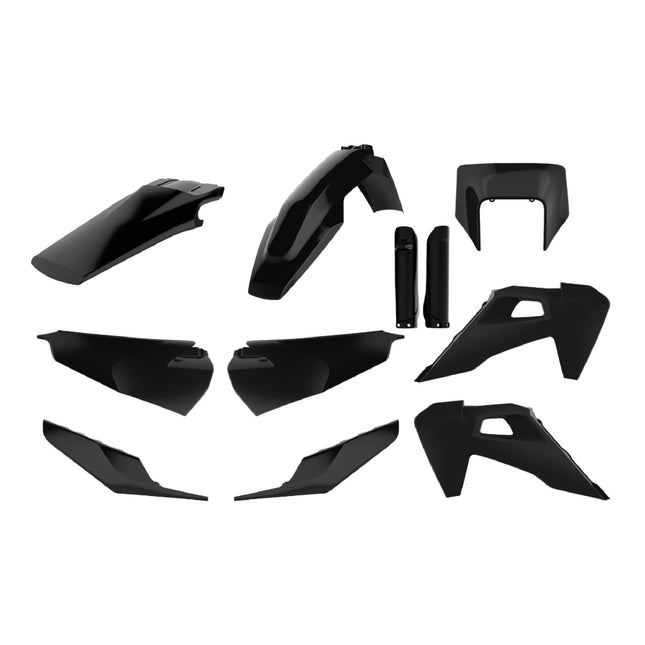 Polisport Motocross (MX) Replica Plastic Kit for Husqvarna TE & FE (2020-2023) Dirt Bike – OEM Quality, Durable, Flexible & Perfect Fit – Black