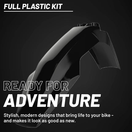 Polisport Motocross (MX) Replica Plastic Kit for Husqvarna TE & FE (2020-2023) Dirt Bike – OEM Quality, Durable, Flexible & Perfect Fit – Black