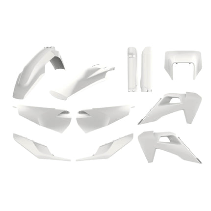 Polisport Motocross (MX) Replica Plastic Kit for Husqvarna TE & FE (2020-2023) Dirt Bike – OEM Quality, Durable, Flexible & Perfect Fit – White