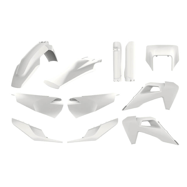 Polisport Motocross (MX) Replica Plastic Kit for Husqvarna TE & FE (2020-2023) Dirt Bike – OEM Quality, Durable, Flexible & Perfect Fit – White