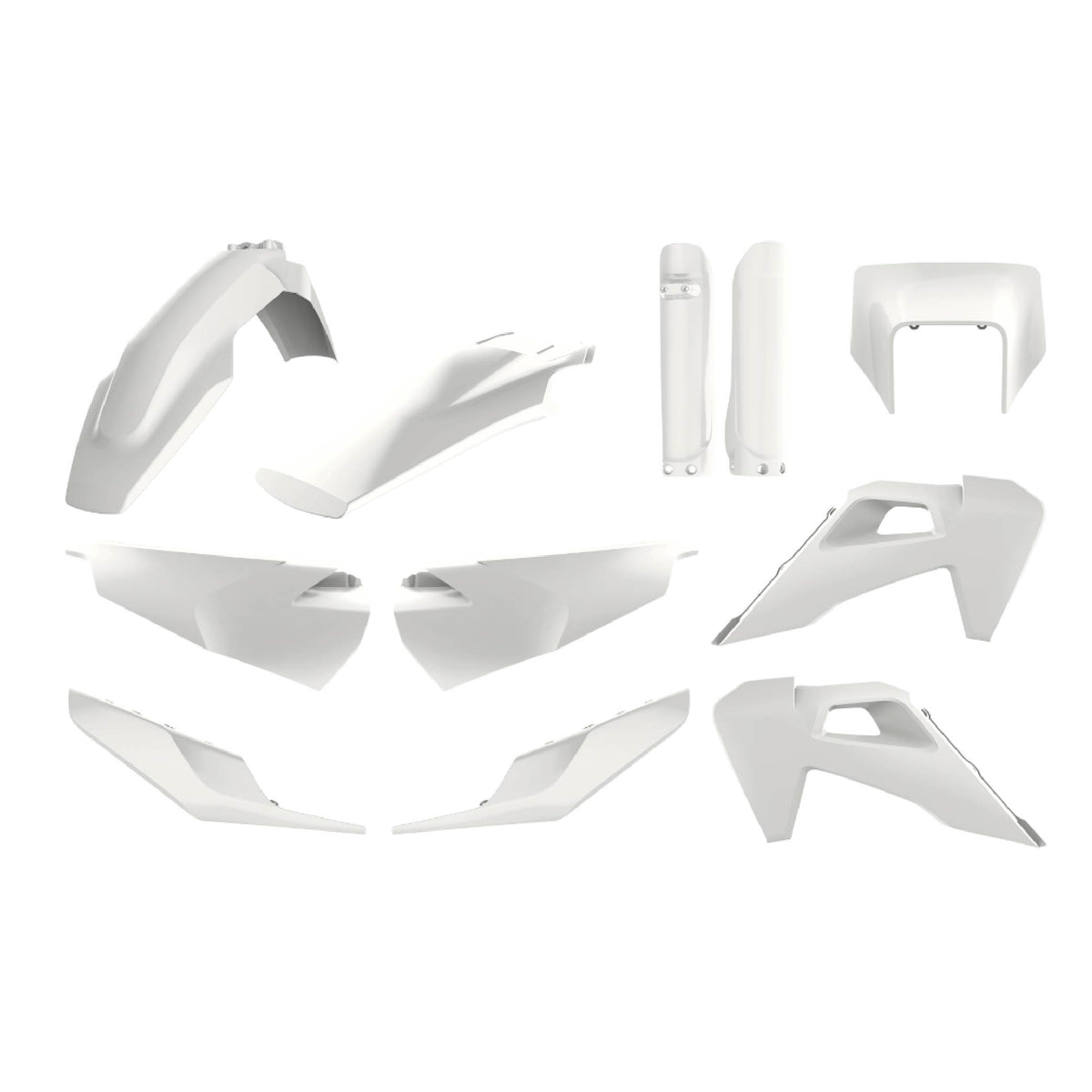 Polisport Motocross (MX) Replica Plastic Kit for Husqvarna TE & FE (2020-2023) Dirt Bike – OEM Quality, Durable, Flexible & Perfect Fit – White