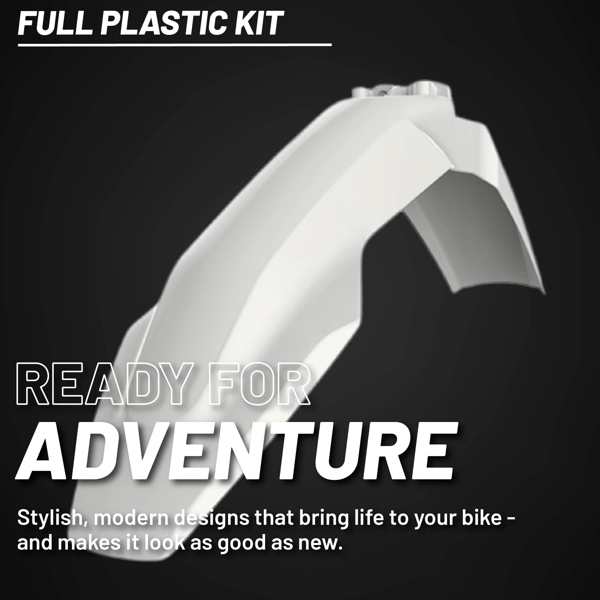 Polisport Motocross (MX) Replica Plastic Kit for Husqvarna TE & FE (2020-2023) Dirt Bike – OEM Quality, Durable, Flexible & Perfect Fit – White