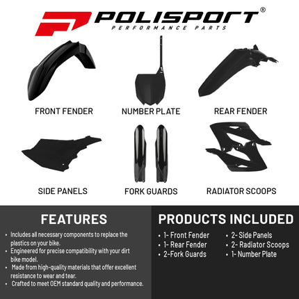 Polisport Motocross (MX) Replica Plastic Kit for Yamaha YZ125 & YZ250 (2022