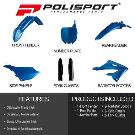 Polisport Motocross (MX) Restyling Kit for Yamaha YZ 125/250 (2022-26) Dirt Bike