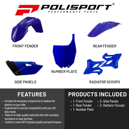 Polisport Motocross (MX) Replica Plastic Kit for Yamaha YZ85 (2015-2021) Dirt Bike