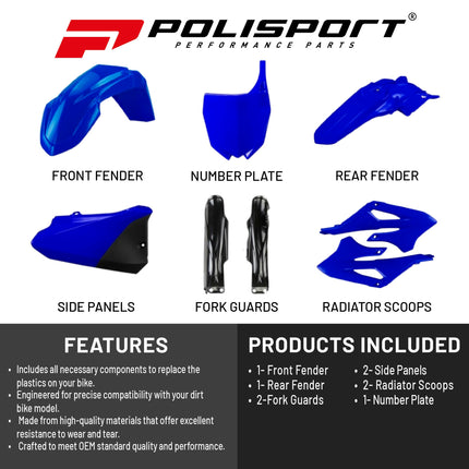 Polisport Motocross (MX) Replica Plastic Kit for Yamaha YZ 85 (2022-26) Dirt Bike
