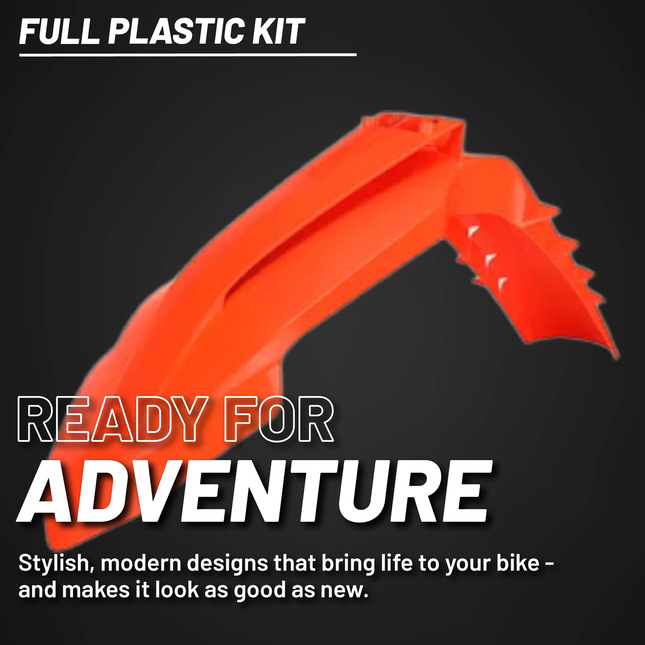 Polisport Motocross (MX) Replica Plastic Kit for KTM SXF, XC, XCF (2022-24) Dirt Bike – OEM Quality, Durable, Flexible & Perfect Fit – Orange/White