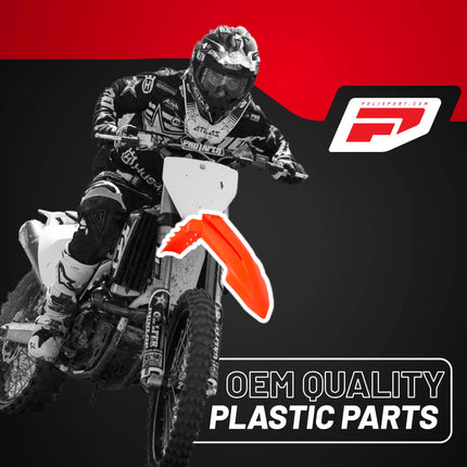 Polisport Motocross (MX) Replica Plastic Kit for KTM SXF, XC, XCF (2022-24) Dirt Bike – OEM Quality, Durable, Flexible & Perfect Fit – Orange/White