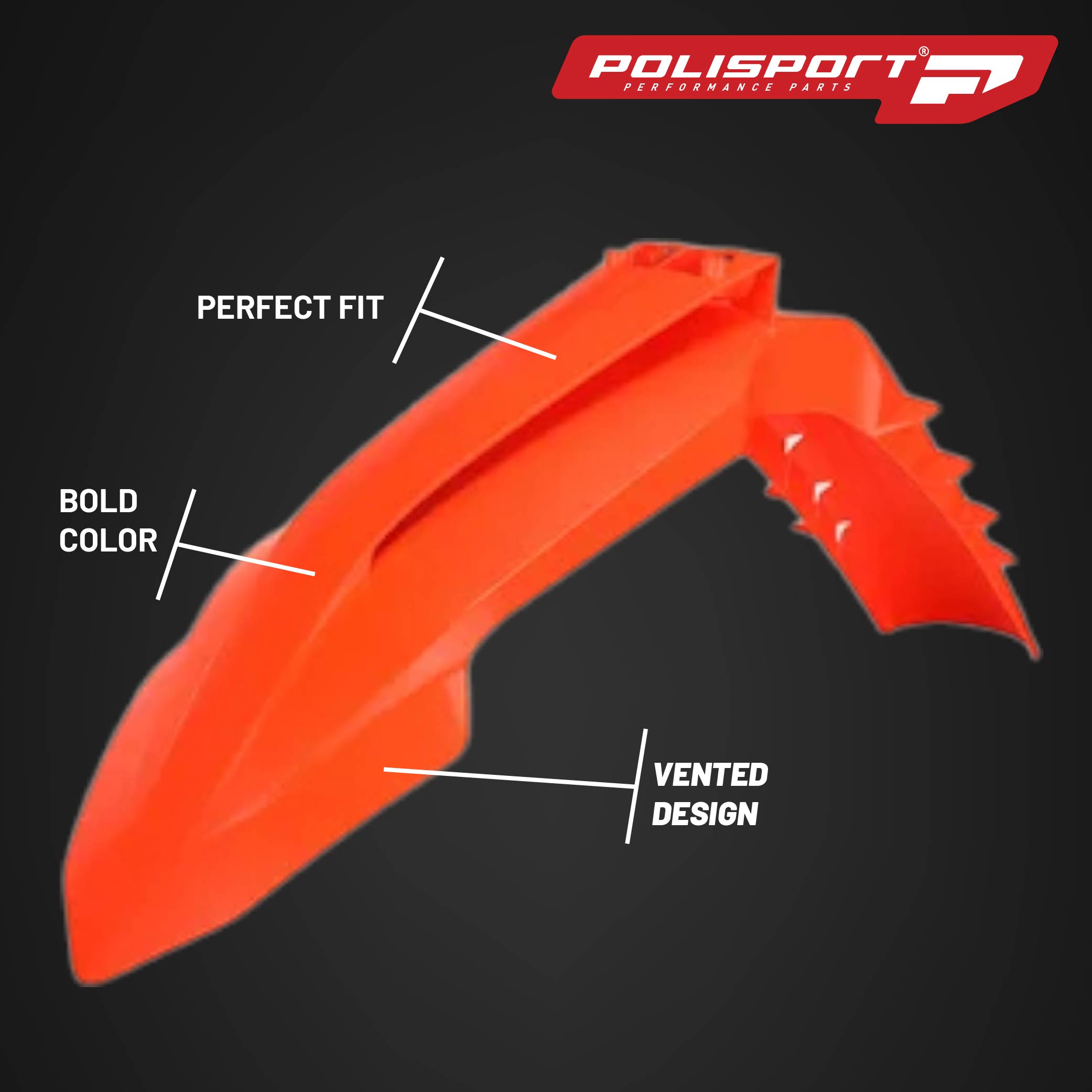 Polisport Motocross (MX) Replica Plastic Kit for KTM SXF, XC, XCF (2022-24) Dirt Bike – OEM Quality, Durable, Flexible & Perfect Fit – Orange/White