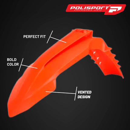 Polisport Motocross (MX) Replica Plastic Kit for KTM SXF, XC, XCF (2022-24) Dirt Bike – OEM Quality, Durable, Flexible & Perfect Fit – Orange/White
