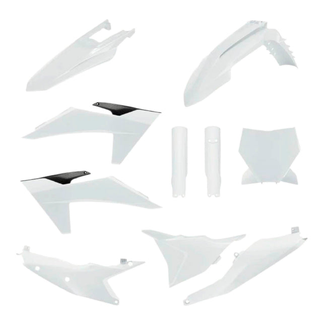 Polisport Motocross (MX) Replica Plastic Kit for KTM SX/XC (2023-2024) Dirt Bike – OEM Quality, Durable, Flexible & Perfect Fit – White