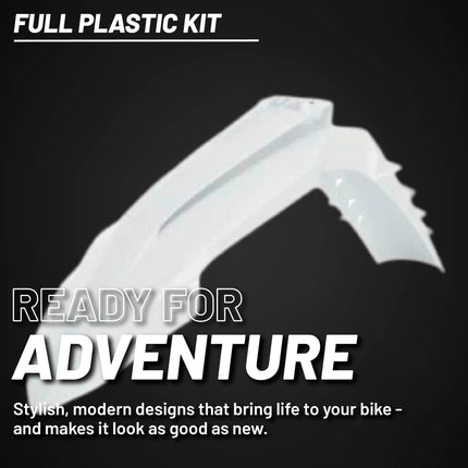 Polisport Motocross (MX) Replica Plastic Kit for KTM SX/XC (2023-2024) Dirt Bike – OEM Quality, Durable, Flexible & Perfect Fit – White